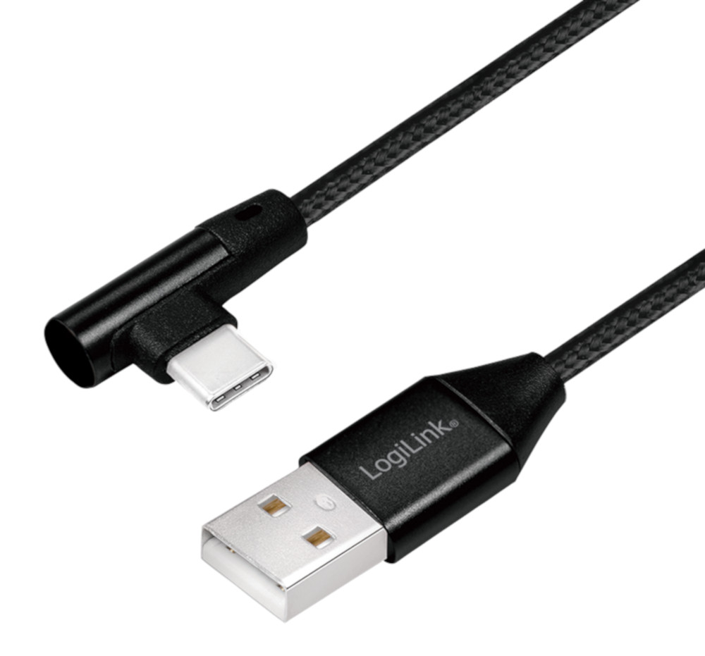 Cavo HighSpeed USB-C™ Maschio Angolato/USB-A Maschio Dritto 0,3 metri Nero