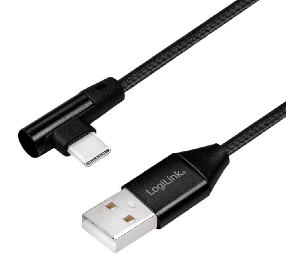 Cavo HighSpeed USB-C™ Maschio Angolato/USB-A Maschio Dritto 1m Nero