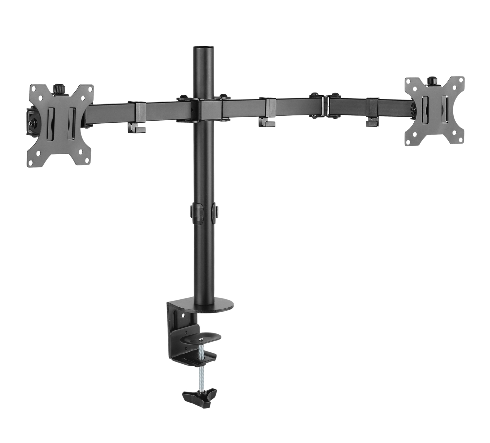ICA-LCD 582-D è un braccio monitor a doppio snodo regolabile. Costruito in acciaio di alta qualità, questo robusto supporto è disegnato per resistere ai graffi e supporta schermi fino a 8 kg e 32 di dimensione. Il pannello VESA &egrav