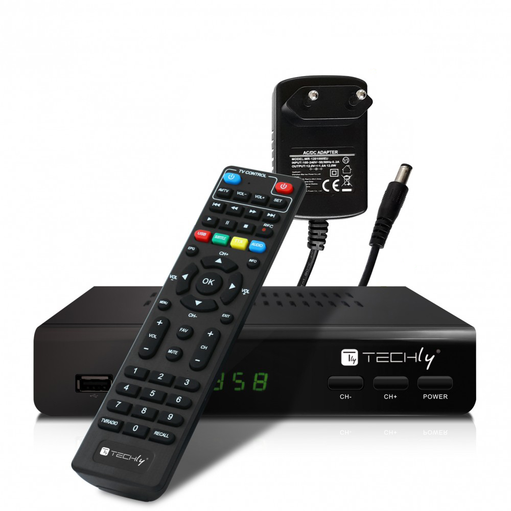 Decoder con tasti di comando inclusi sul frontale per cambiare comodamente canale e per lo spegnimento. Permette di salvare delle liste preferite per programmi TV e radio. La guida elettronica dei programmi consente di ottenere direttamente sullo schermo