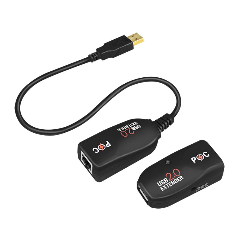 Extender USB Cat.5E Cat.6 fino a 50m, POC, Nero