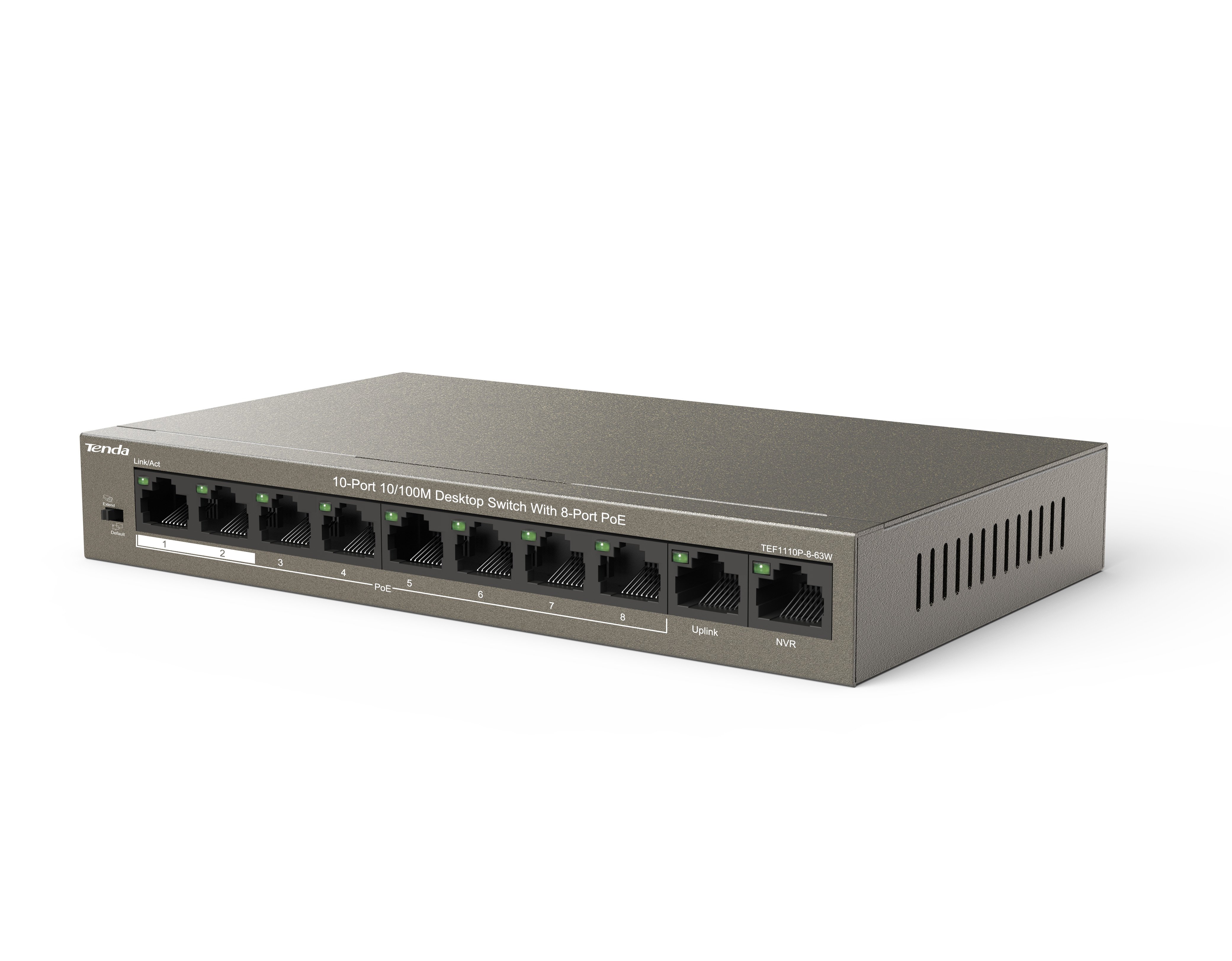 Switch Desktop 8 porte 10/100M PoE 63W, TEF1110P-8-63W