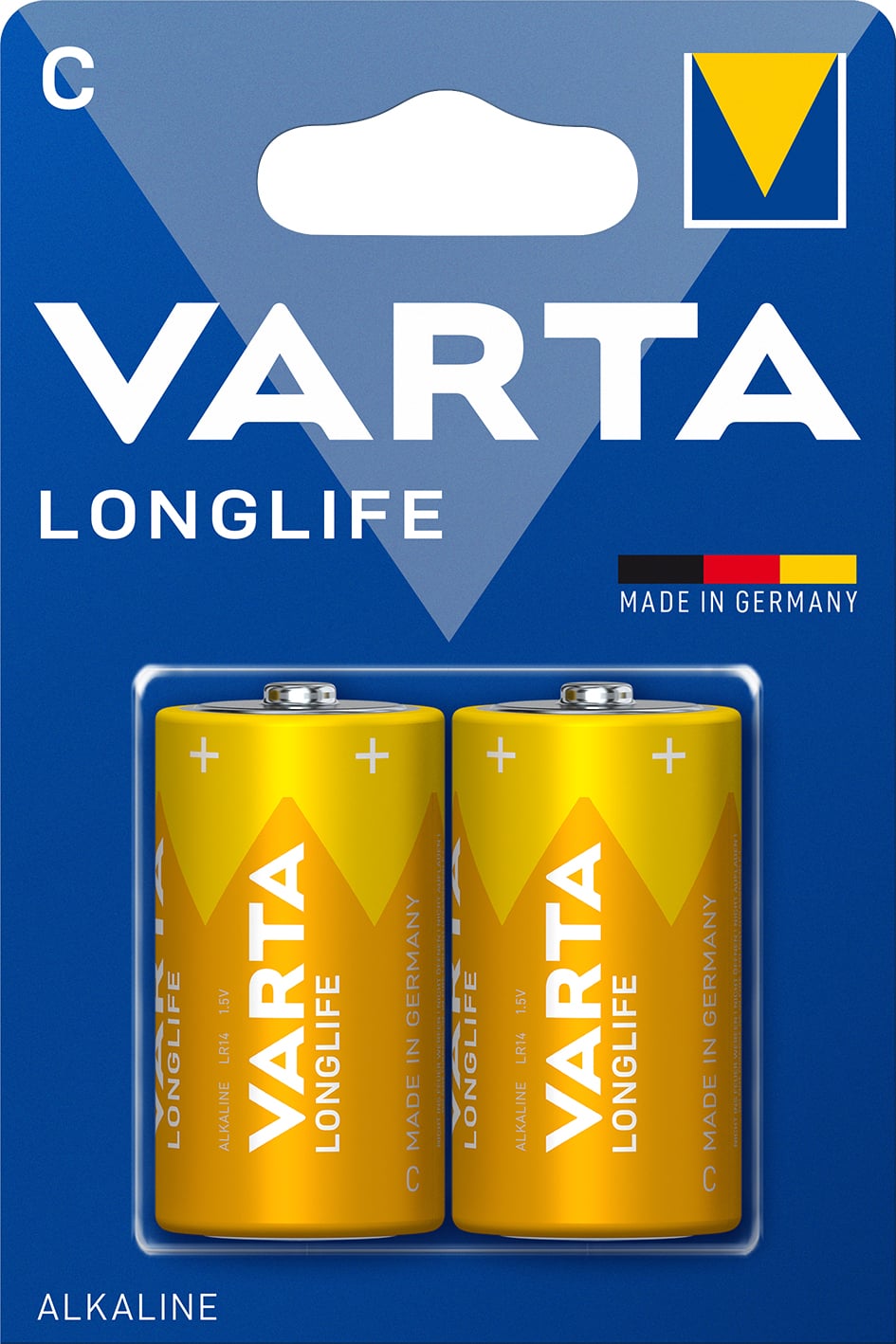 Blister 2 Batterie 1.5V Longlife Alcalina C Mezza Torcia