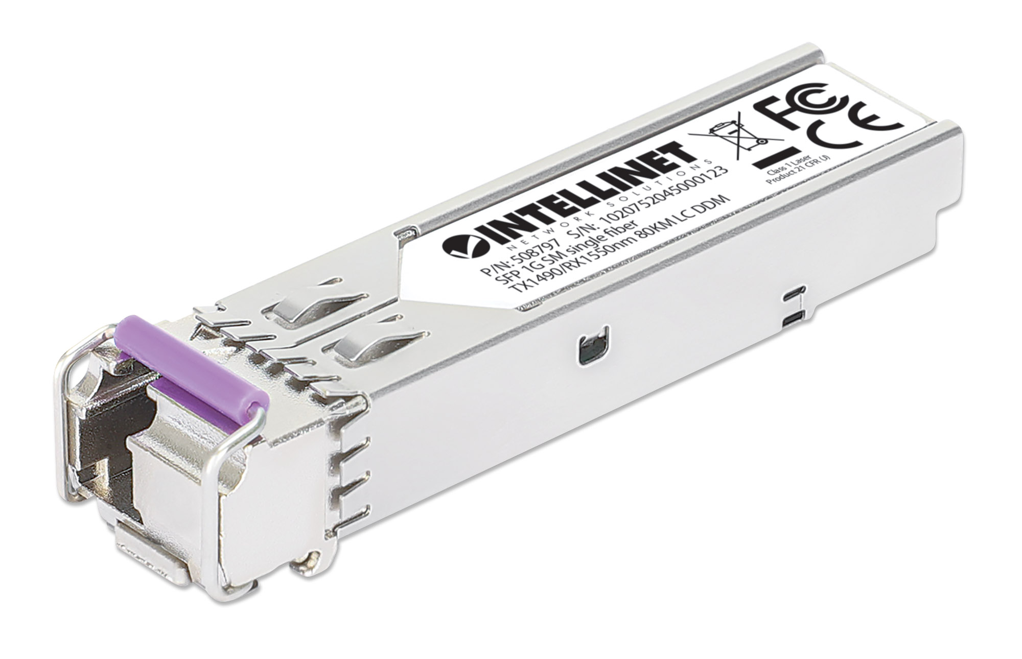 Transceiver SFP Fibra Ottica Monomodale LC 1000Base-BX Bidirezionale WDM