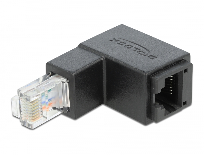 Il connettore a spina angolare RJ45 consente una perfetta conduzione del cavo per le prese RJ45 difficilmente accessibili. E  la soluzione ideale con il minimo ingombro. In questo modo evita di danneggiare la presa di rete del dispositivo o la rottura del