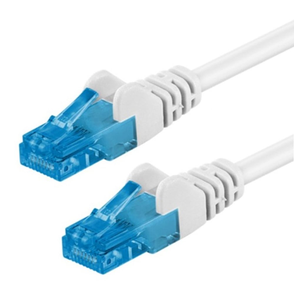 Cavo di rete Patch in Rame Cat. 6A Bianco U/UTP 0.5 m