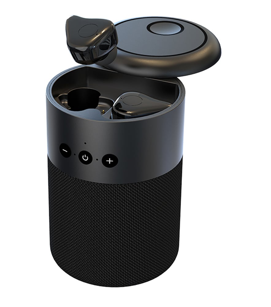 Altoparlante BT v5.1 con Auricolari Wireless e Custodia di Ricarica 2 in 1