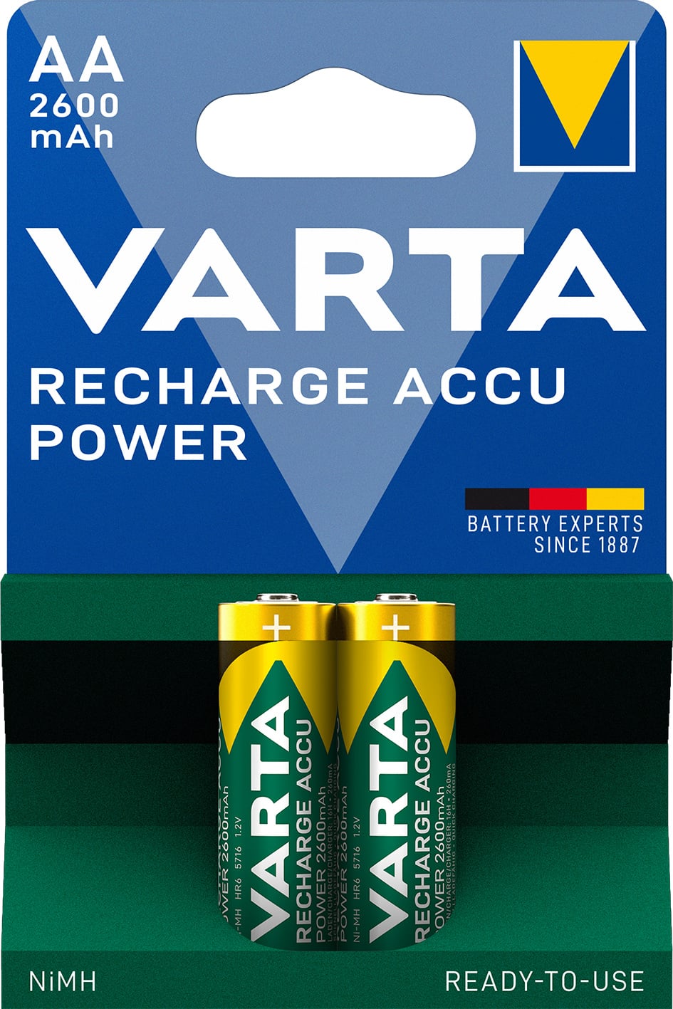 Blister 2 Batterie Ricaricabili Stilo AA 2600 mAh