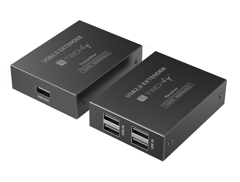 Extender USB 2.0 in grado di realizzare un’installazione tramite un cavo di rete Cat.5e/6/7 (in rame e di ottima qualità) con una distanza di trasmissione di 100m per la Cat.5e e 150m per la Cat.6 e superiore tramite switch dedicato. Supporta 4 ing