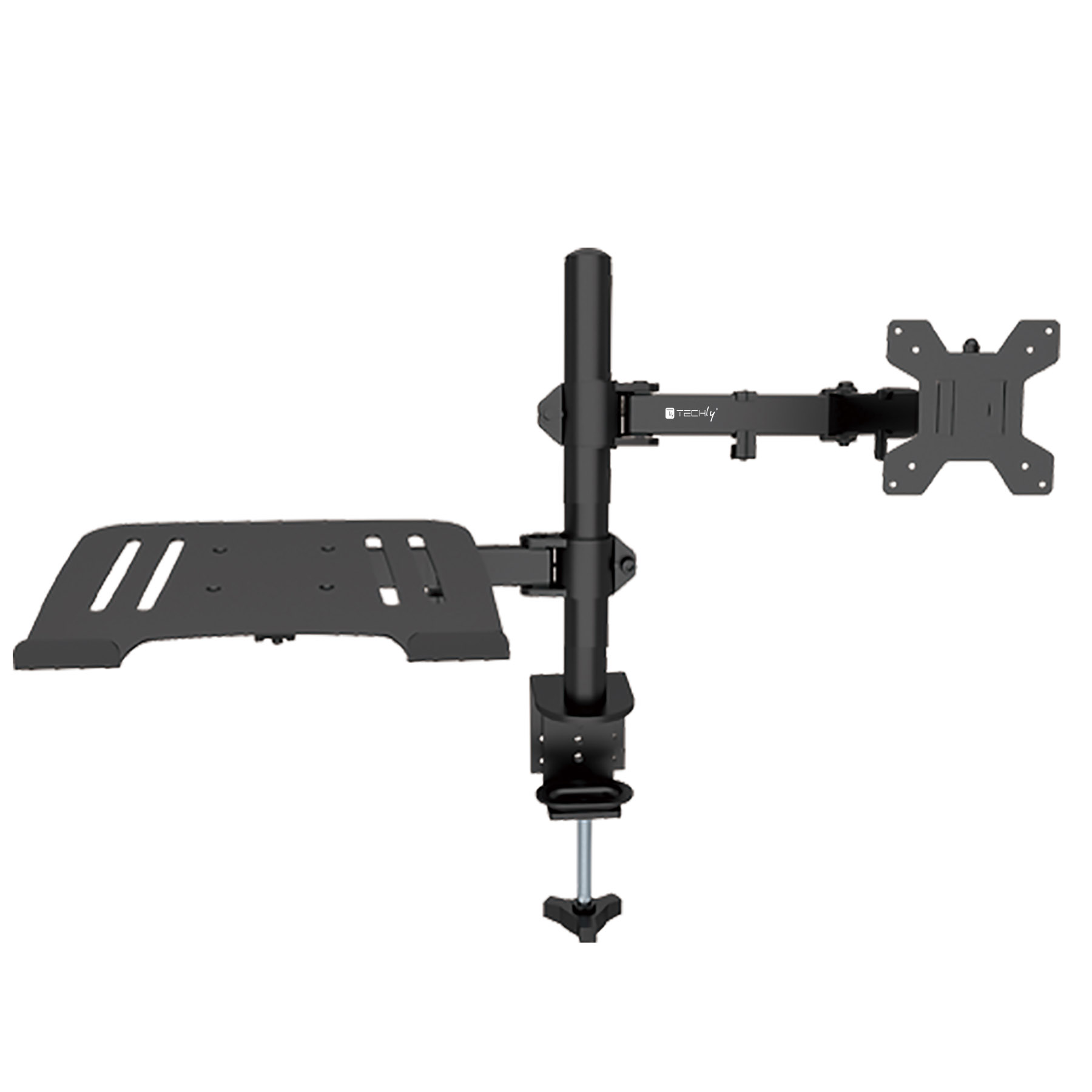 Supporto da Scrivania Braccio per Monitor 13-32'' e Mensola per Laptop