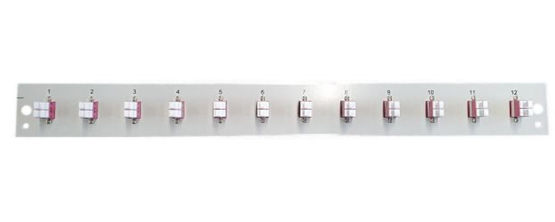 Pannello Frontale per Cassetto Ottico 1U 12 LC Duplex OM4 Grigio