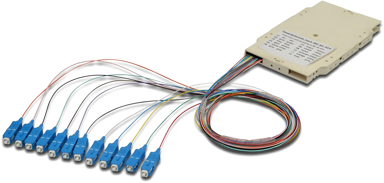Cassetta di Giunzione Attrezzata con 12 Pigtail Fibra Monomodale OS2 SC 9/125 2m