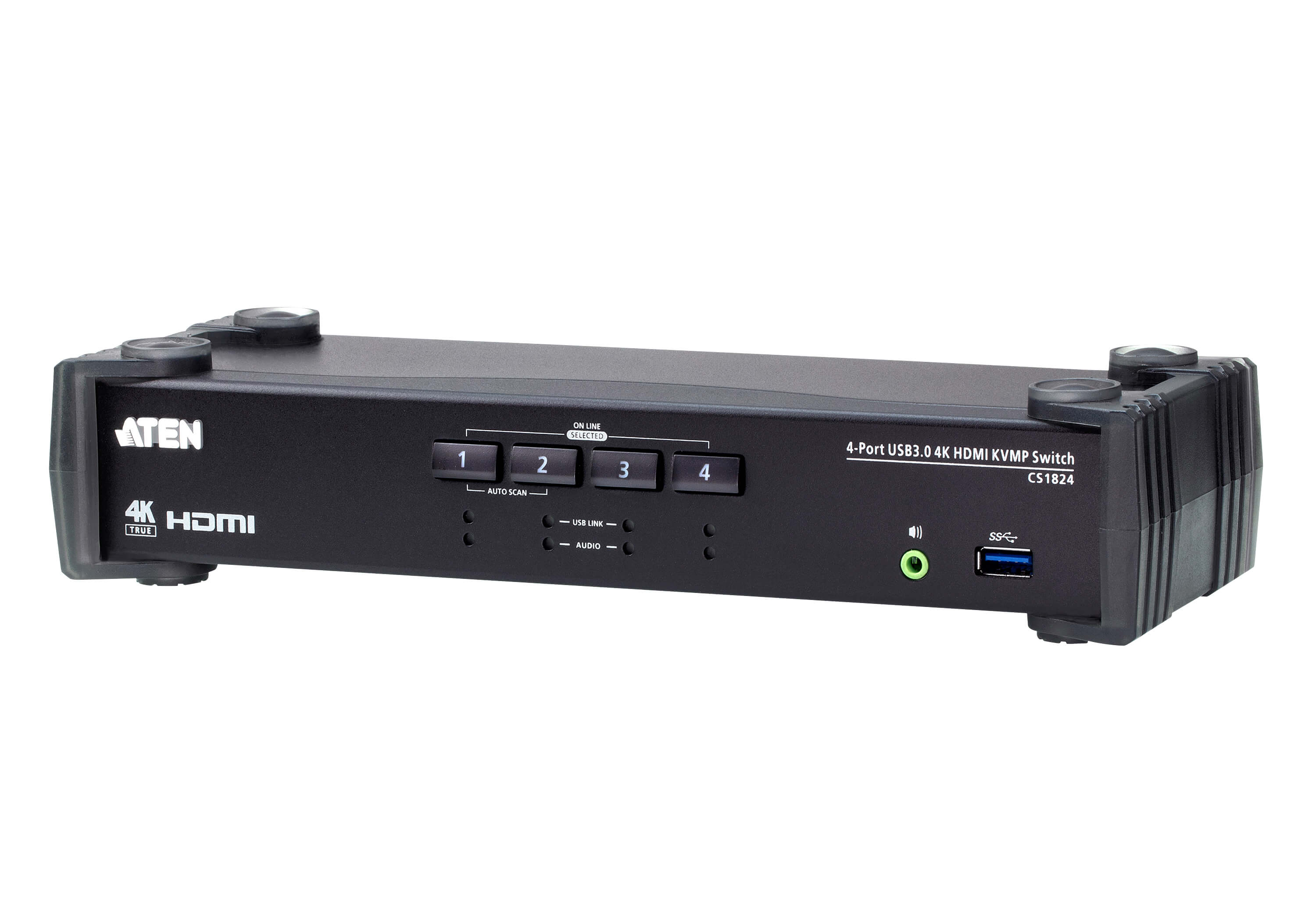 Lo switch KVMP™ CS1824 di ATEN offre una gestione semplificata di quattro computer con interfaccia HDMI da una singola tastiera USB, mouse e monitor HDMI. In grado di supportare qualità video superiori fino a 4K DCI (4096 x 2160 a 60 Hz), il