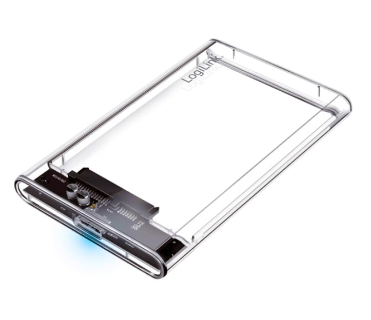 Box HDD/SSD Esterno per Disco Rigido 2.5'' USB 3.0 Trasparente con LED