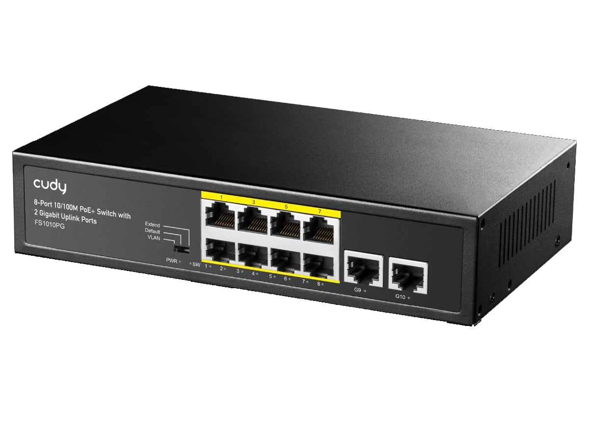 Switch PoE+ 10/100M 8 Porte con 2 Porte Uplink Gigabit, FS1010PG