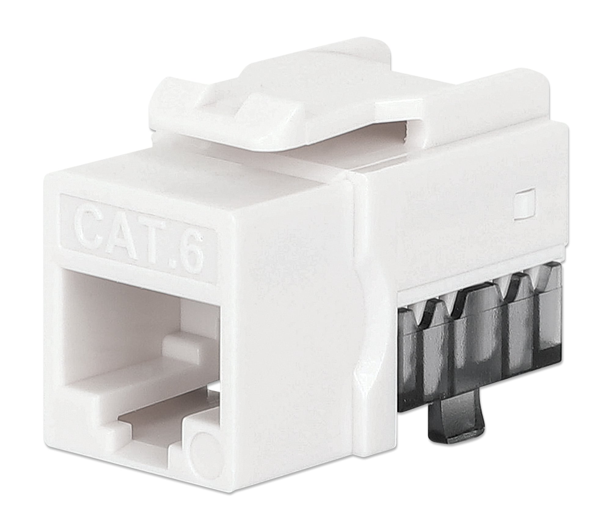Frutto Keystone Slim Cat.6 per Cavo Rigido con Supporto Punch-Down 25 pz Bianco