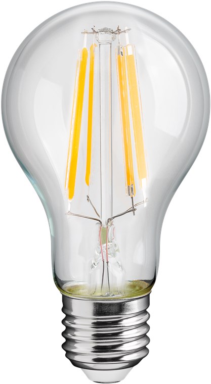 Lampadina LED E27 Bianco Caldo 11W Trasparente con Filamento, Classe D