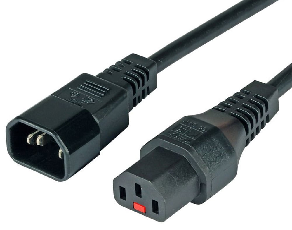 Cavo Prolunga C14 180° a C13 180° con Blocco IEC 1m