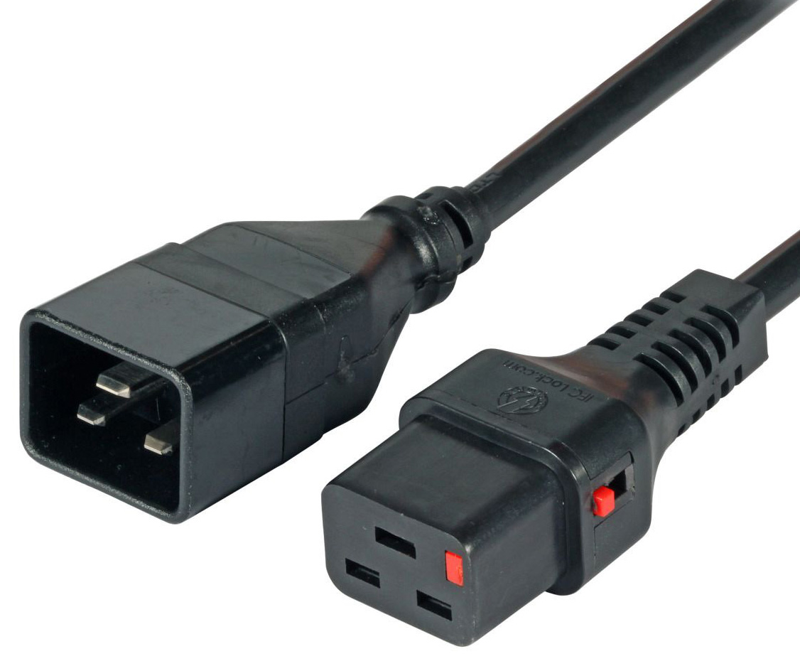 Cavo Prolunga C20 180° a C19 180° con Blocco IEC 1m