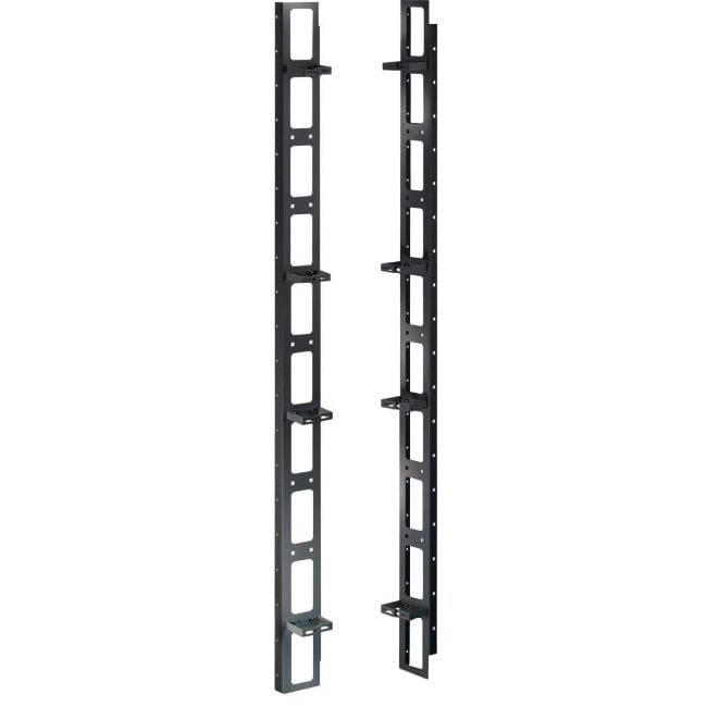 Coppia Canala Gestione Cavi Verticale 42U Nero