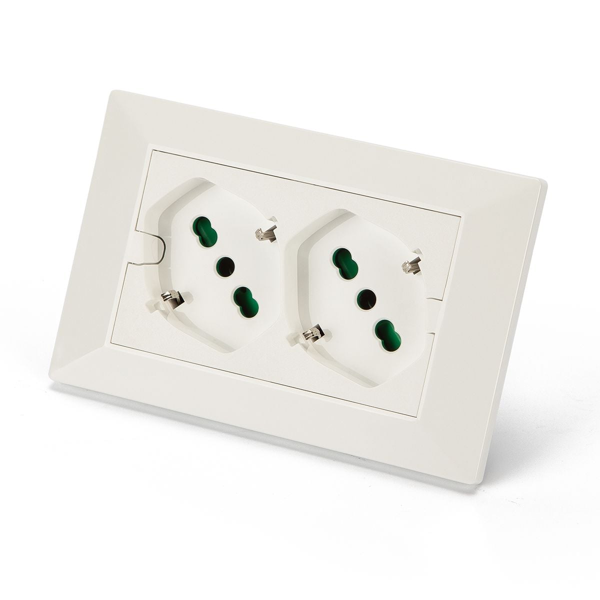 Multipresa Universale da Incasso con Doppia Presa Bipasso Italiana Schuko Bianco