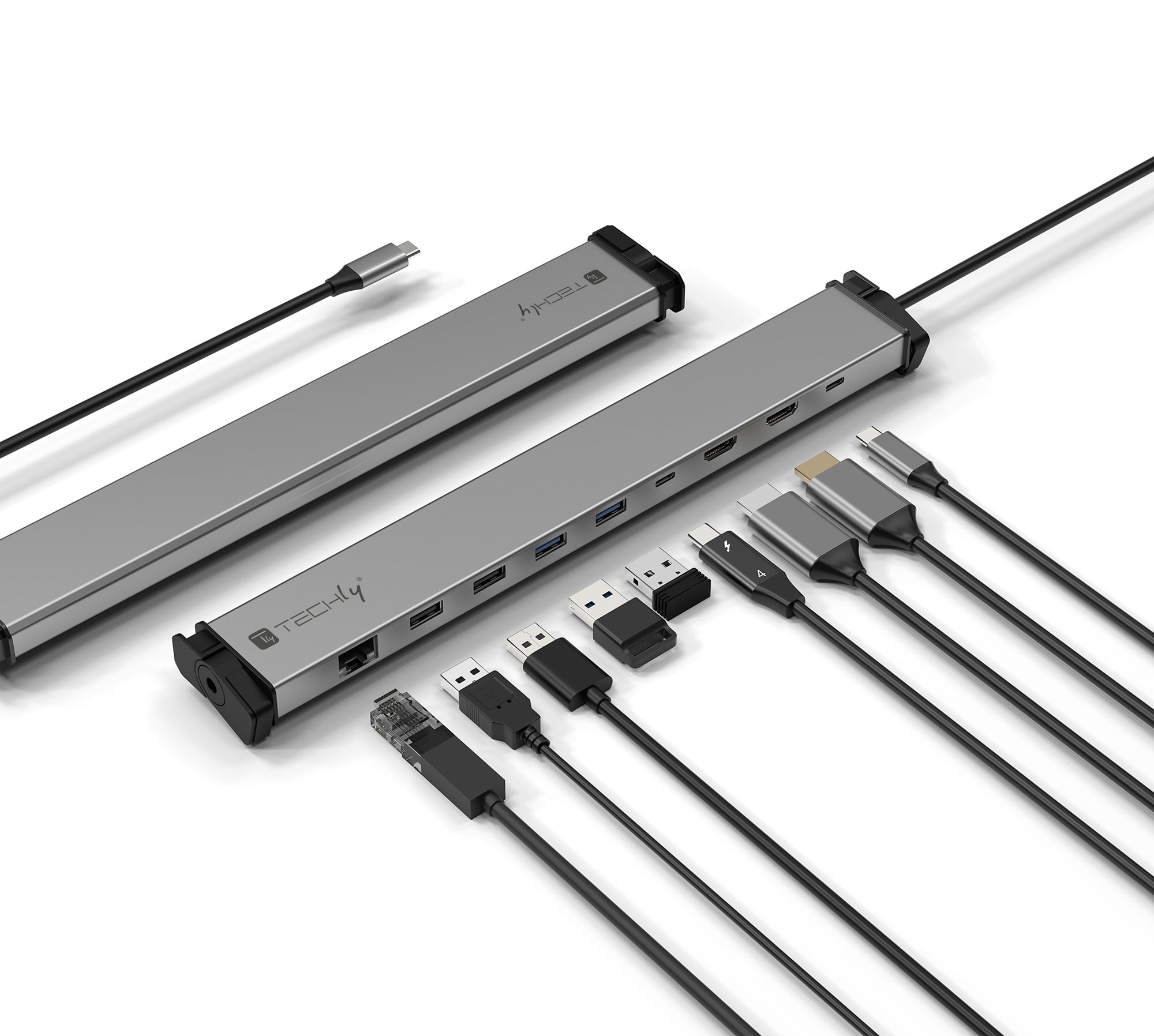 IUSB31C-DOCK9HPD è un hub type-C™ multifunzione. Supporta video HDCP ed è compatibile con l interfaccia USB 3.2 type-C™. Supporta la trasmissione video da computer, tablet e smartphone a 2 monitor in modalità estensione o