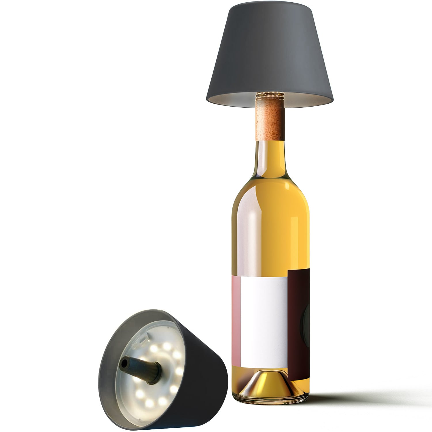 Pratica ed elegante lampada da tavolo a LED, ampiamente utilizzata in soggiorno, camera da letto e altri ambienti domestici, ma adatta anche per bar, ristoranti, hotel e altri luoghi. Crea una calda atmosfera dal tocco originale adattandosi a bottiglie co