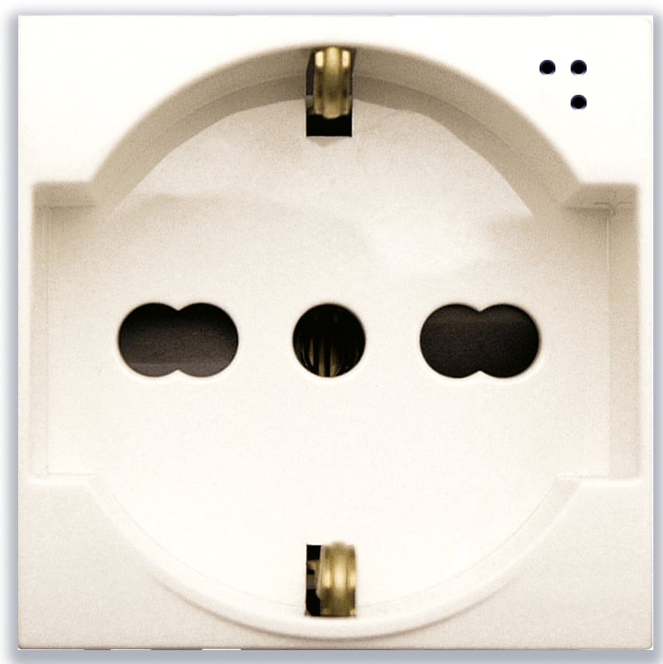 Domus S44 Presa Schuko Bipasso 2P+T 10/16A 250V Bianco Lucido, 441090/15TS