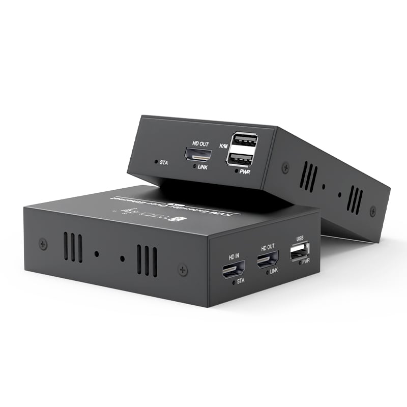 Questo extender KVM HDMI include un’unità di trasmissione e un’unità di ricezione, consente la trasmissione del segnale HDMI fino a 150 metri con una risoluzione di 1080p utilizzando un cavo di rete Cat6. Supporta collegamento punto-punto o
