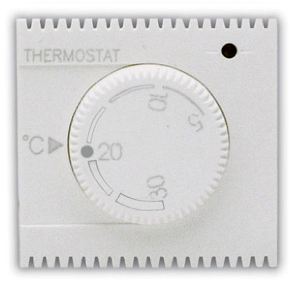 Domus S44 Termostato Elettronico con Manopola 230V NA+NC 5A 2 Moduli Bianco Lucido