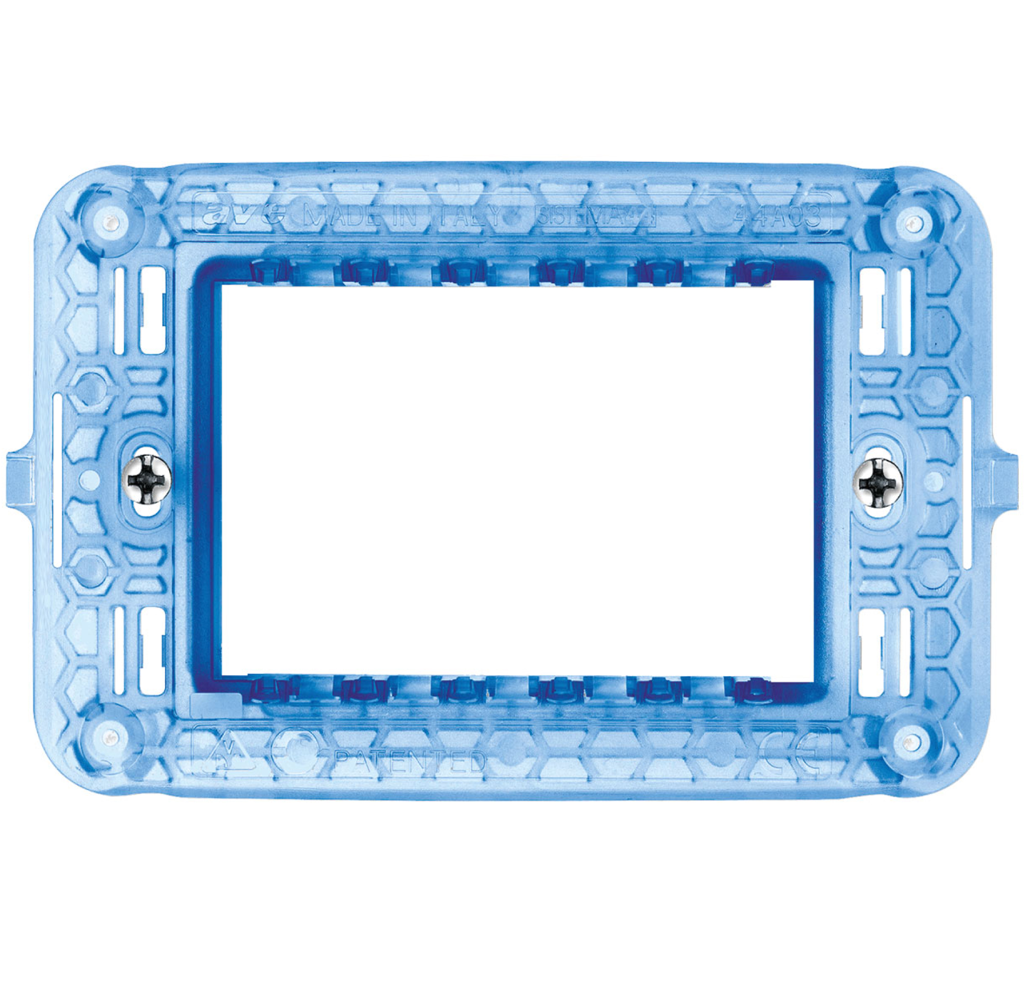 Supporto con Viti S44 per Scatole Rettangolari 3 Moduli