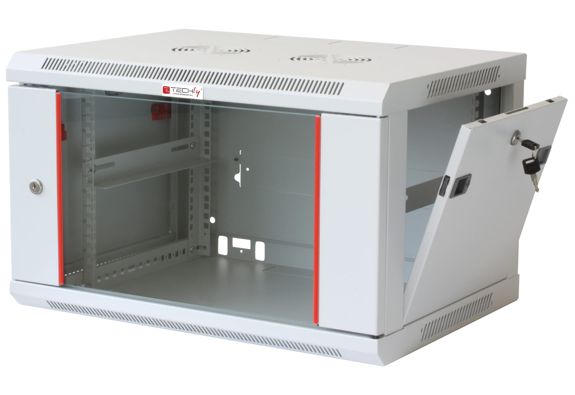 Armadio Rack 19'' a muro 12 unità sezione unica prof. 450mm Grigio