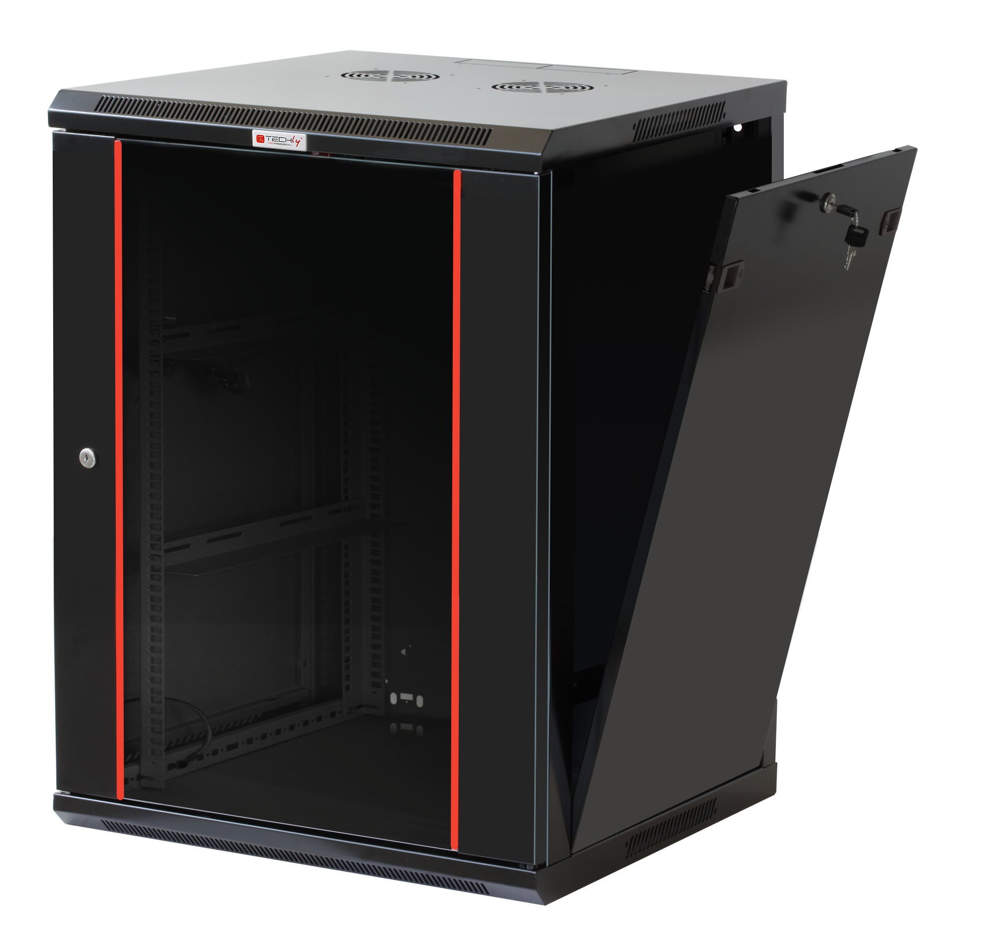 Armadio Rack 19'' a muro 20 unità sezione unica prof. 450mm Nero