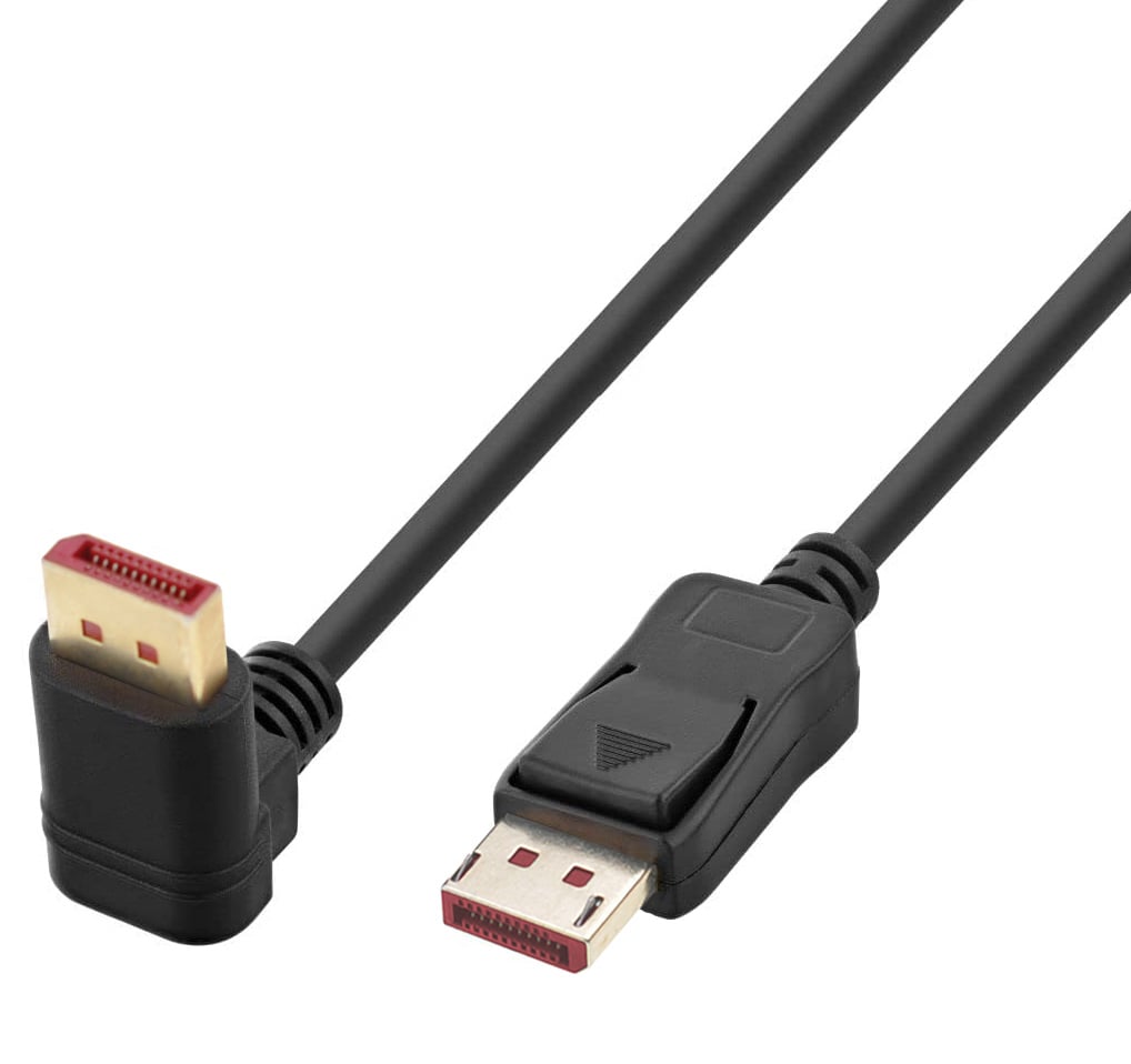 Cavo Audio/Video DisplayPort 1.4 8K M/M Angolato 90° 1m Nero