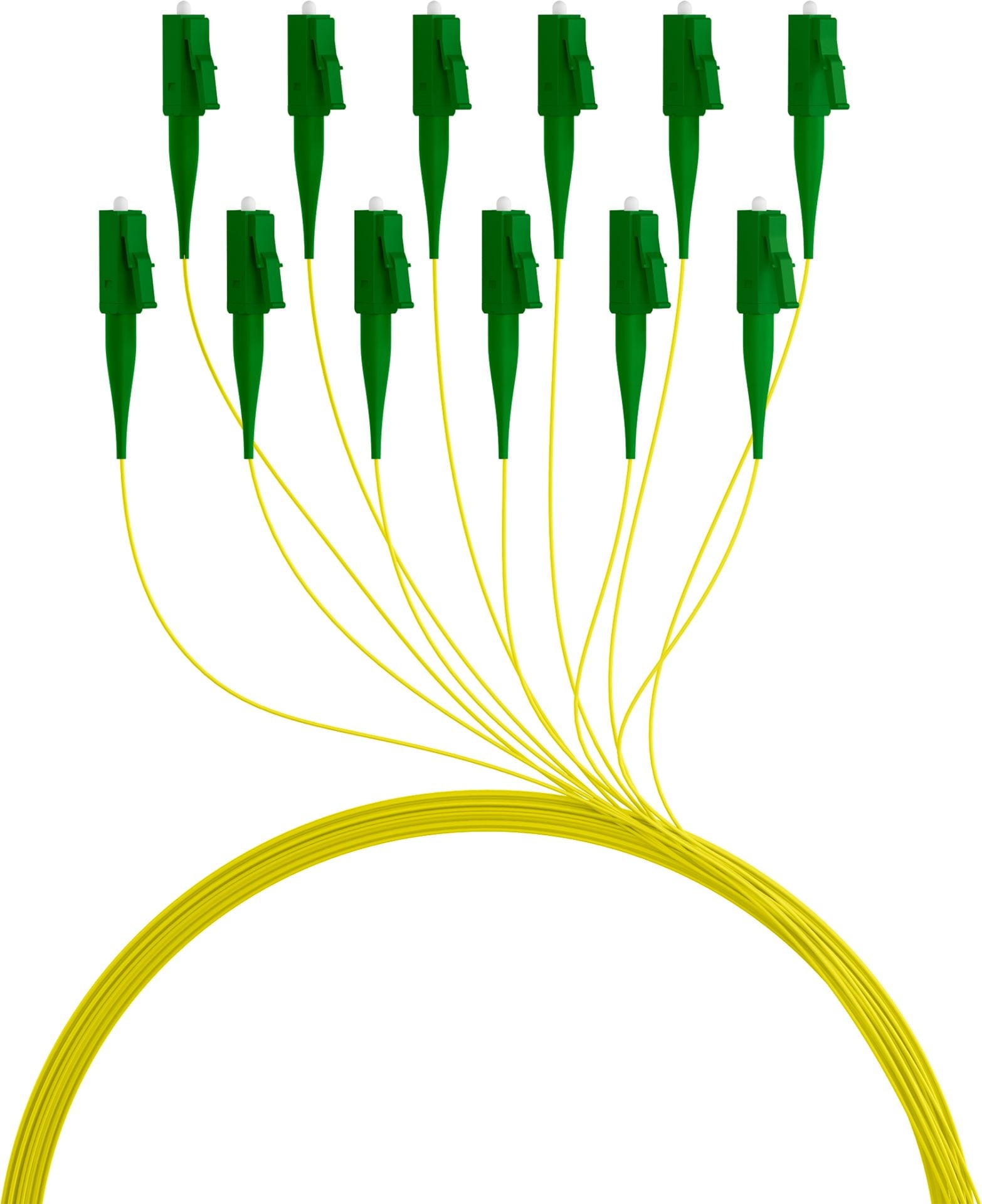 Il pigtail in fibra SC ha un rivestimento primario (900µ) nel colore giallo della rispettiva categoria. Il colore del rivestimento primario è uguale al colore del rivestimento secondario. Ogni PU contiene un protocollo di misurazione individu