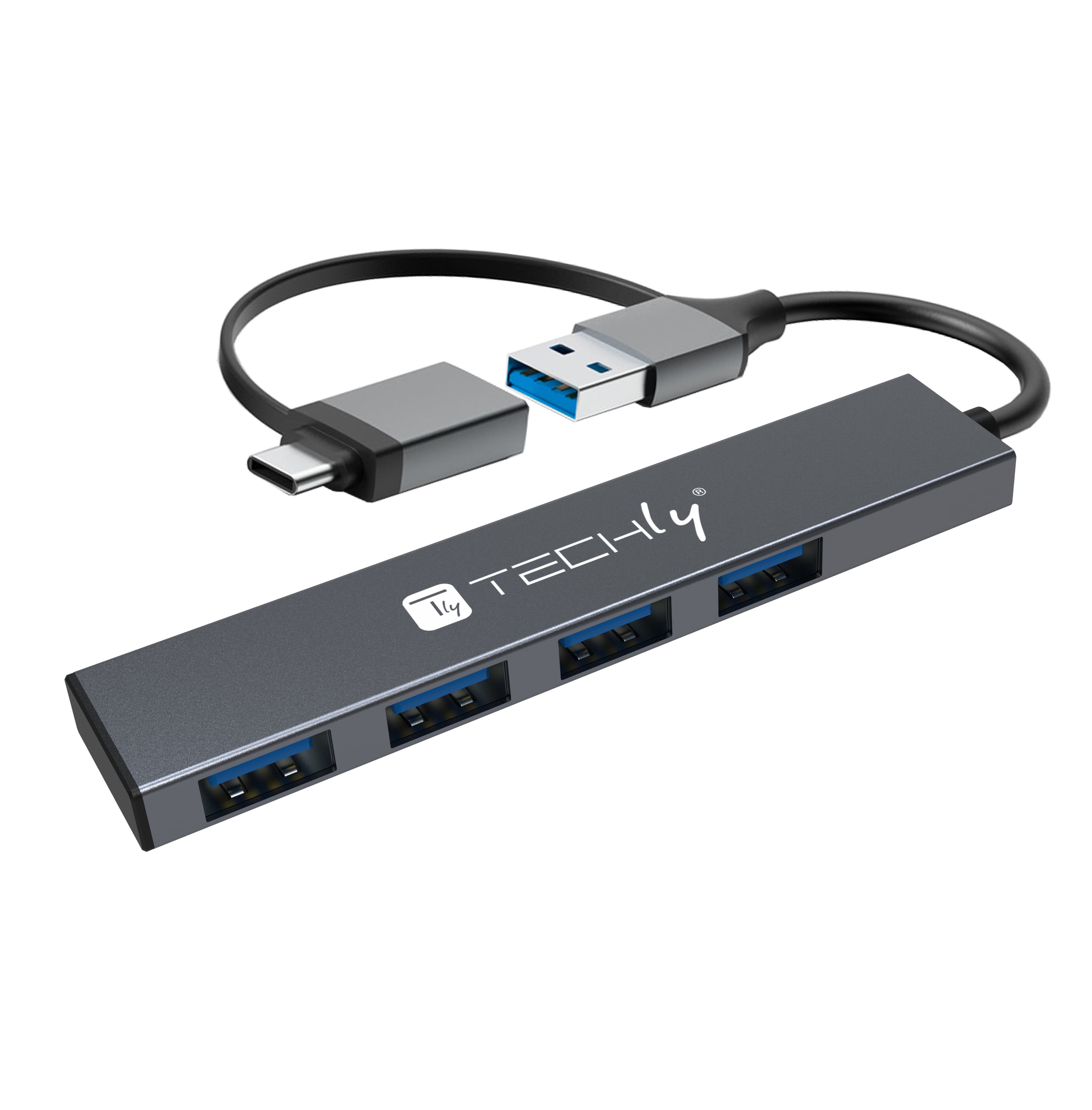Hub USB-A USB-C™ 3.2 a 4 porte USB-A Slim in Metallo
