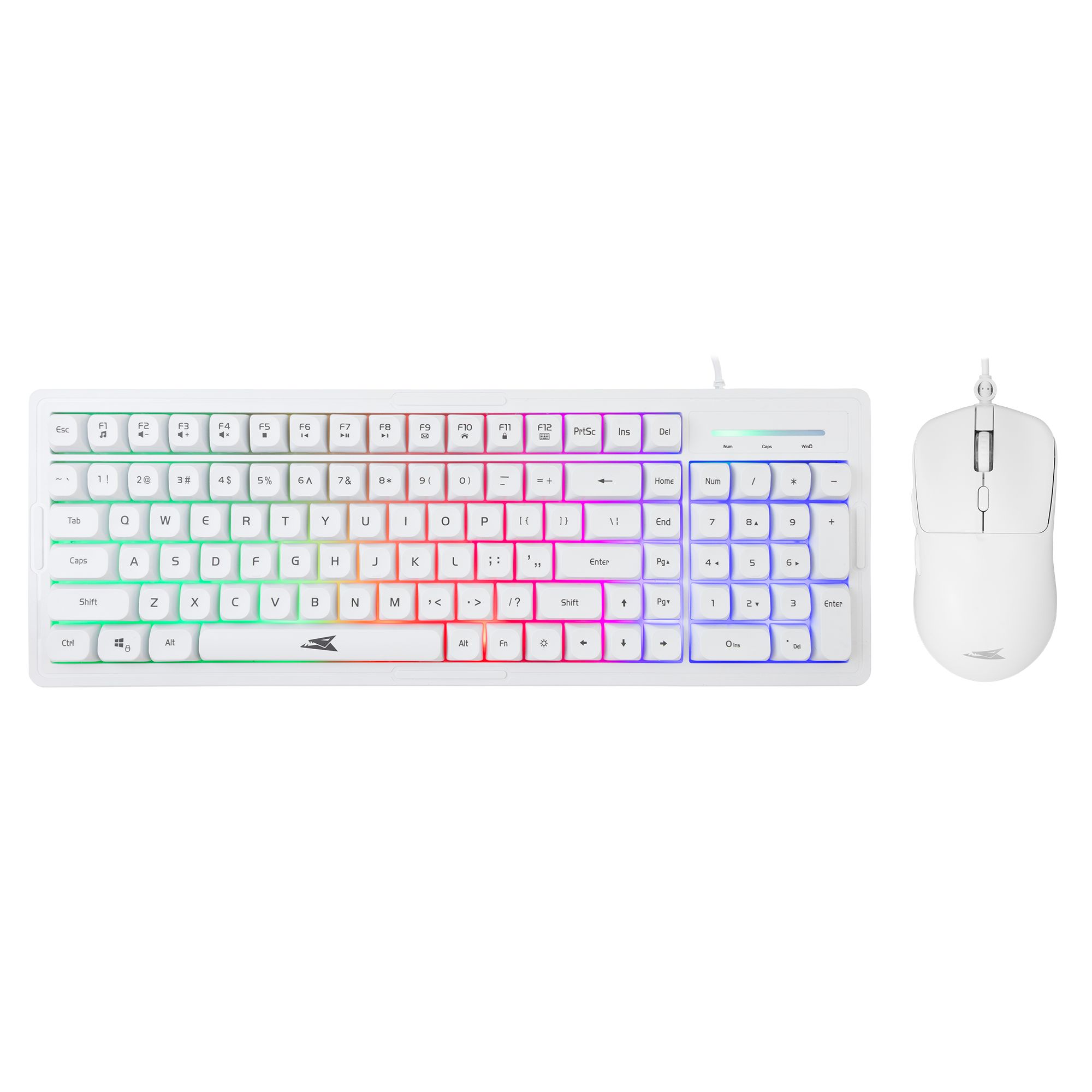 Kit Tastiera 101 Tasti e Mouse USB 7200 Dpi Bianco, ORCA