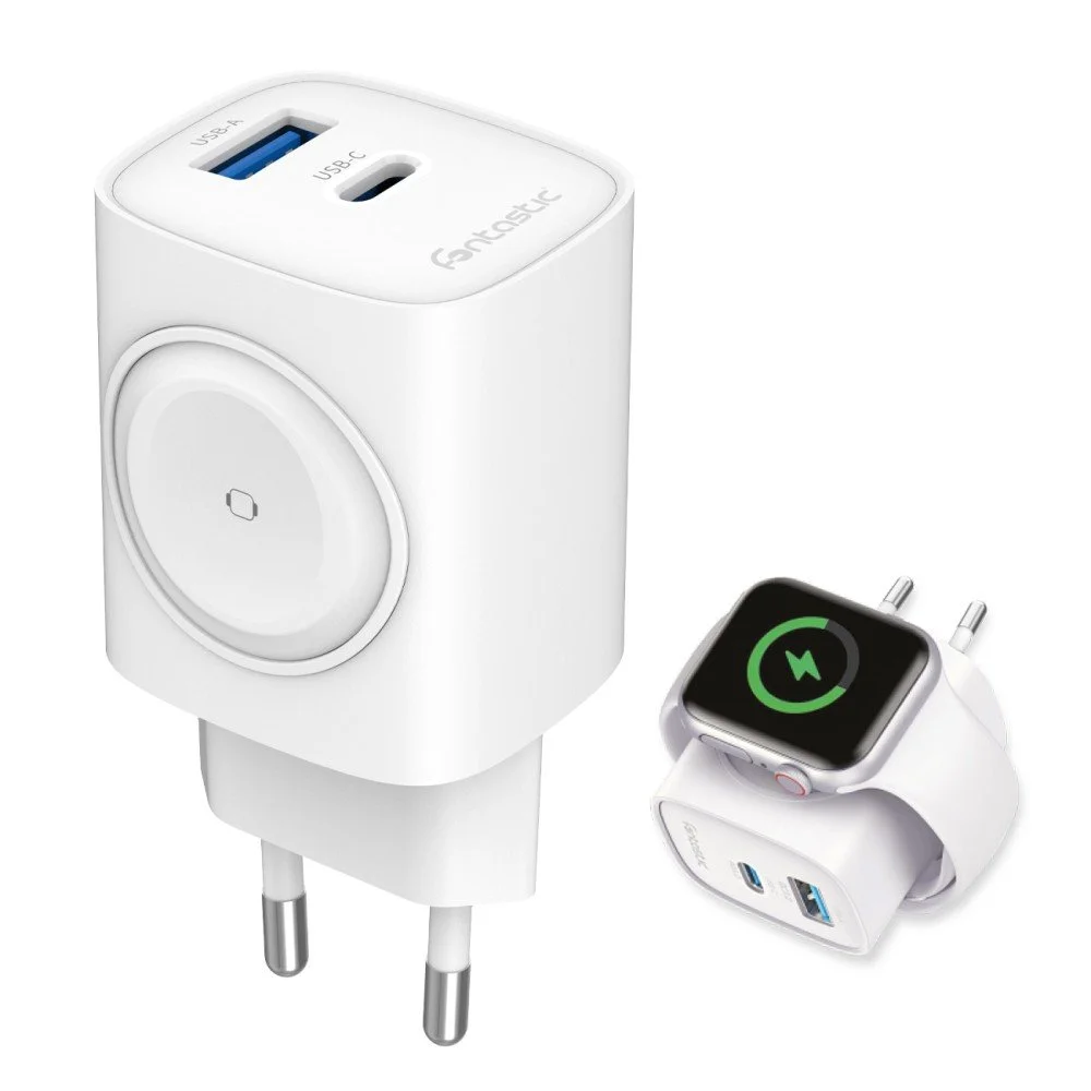 Caricatore Alimentatore GaN 22W da Viaggio Fast Charge USB-A USB-C™ WiGan