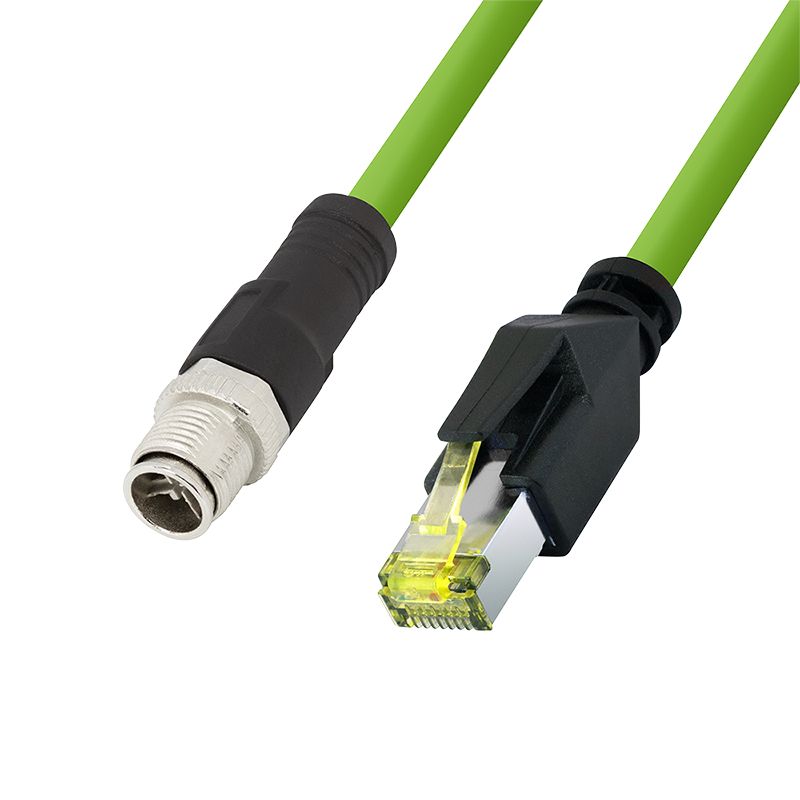 Cavo di Rete Industriale M12 RJ45 Cat. 6A SFTP PUR 1m