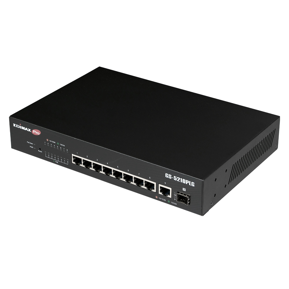 Smart Switch Web 10 porte Gigabit PoE+ 1 porta SFP, GS-5210PLG
