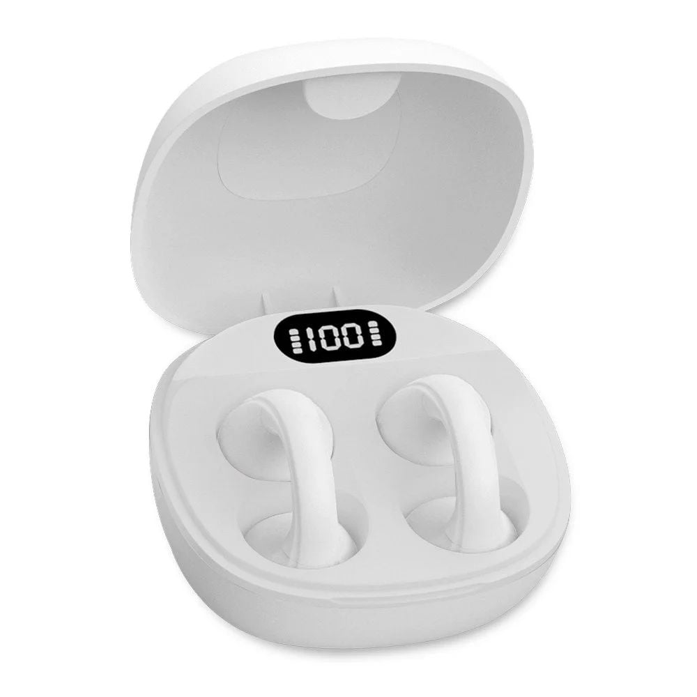 Cuffie Auricolari BT 5.4 TWS con Custodia di Ricarica USB-C™ Smart Touch Screen LCD Bianco