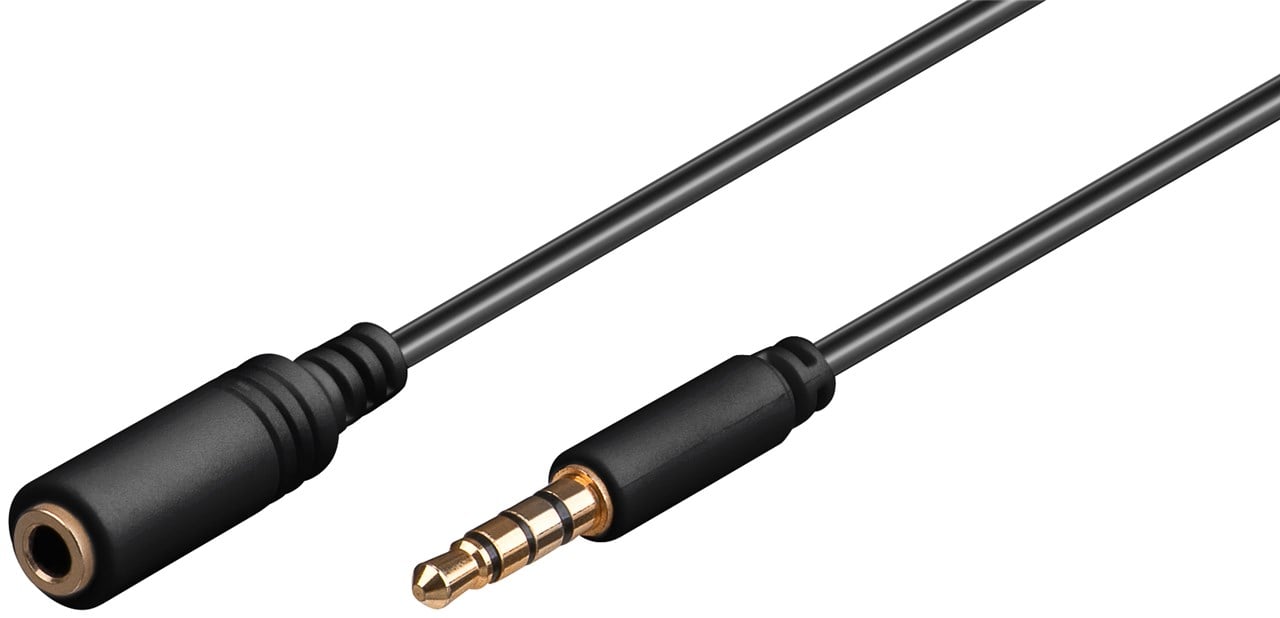 Cavo Prolunga Stereo 3.5 mm M/F 4Pin 2 m Nero