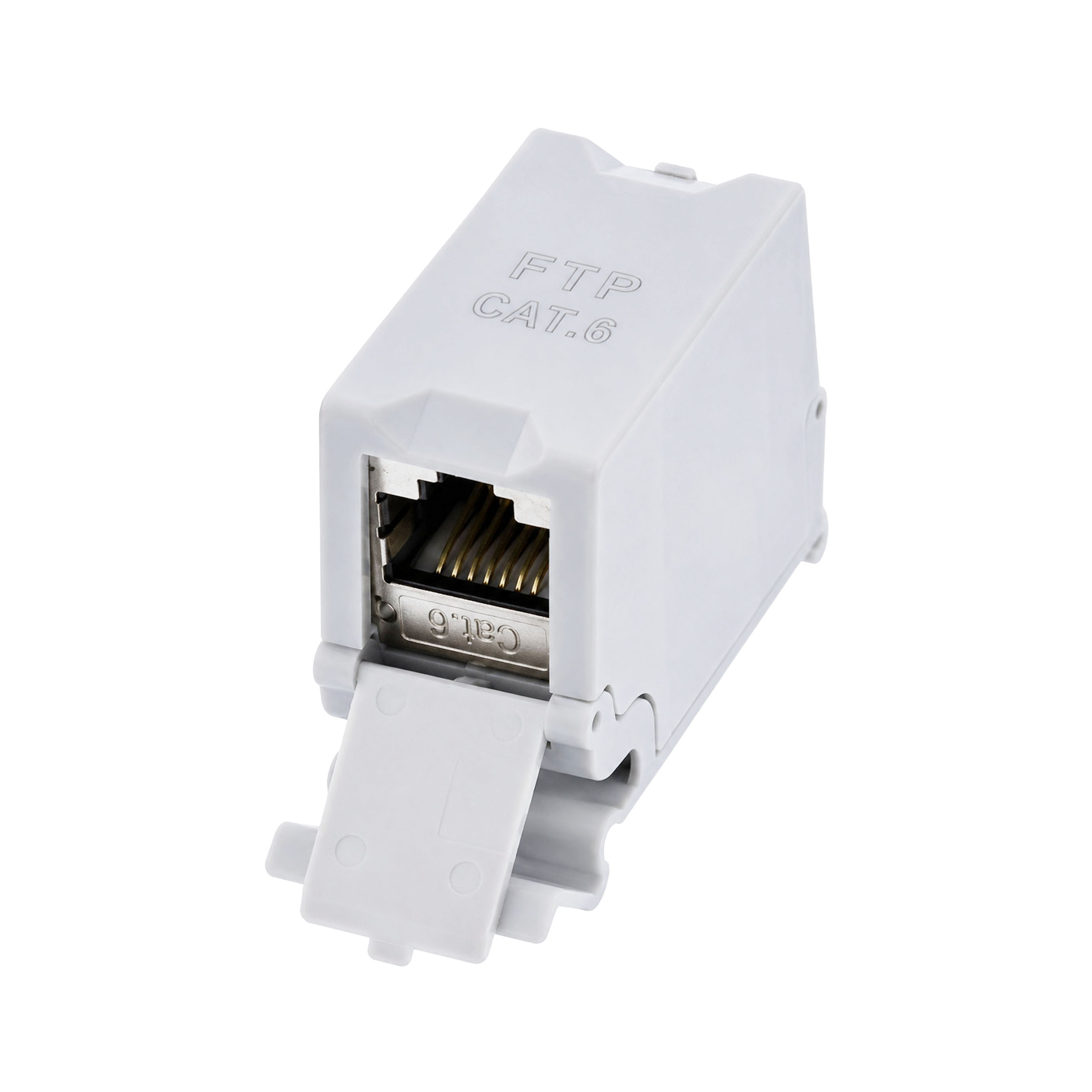 Adattatore per Guida DIN Cat.6 RJ45 F/F STP