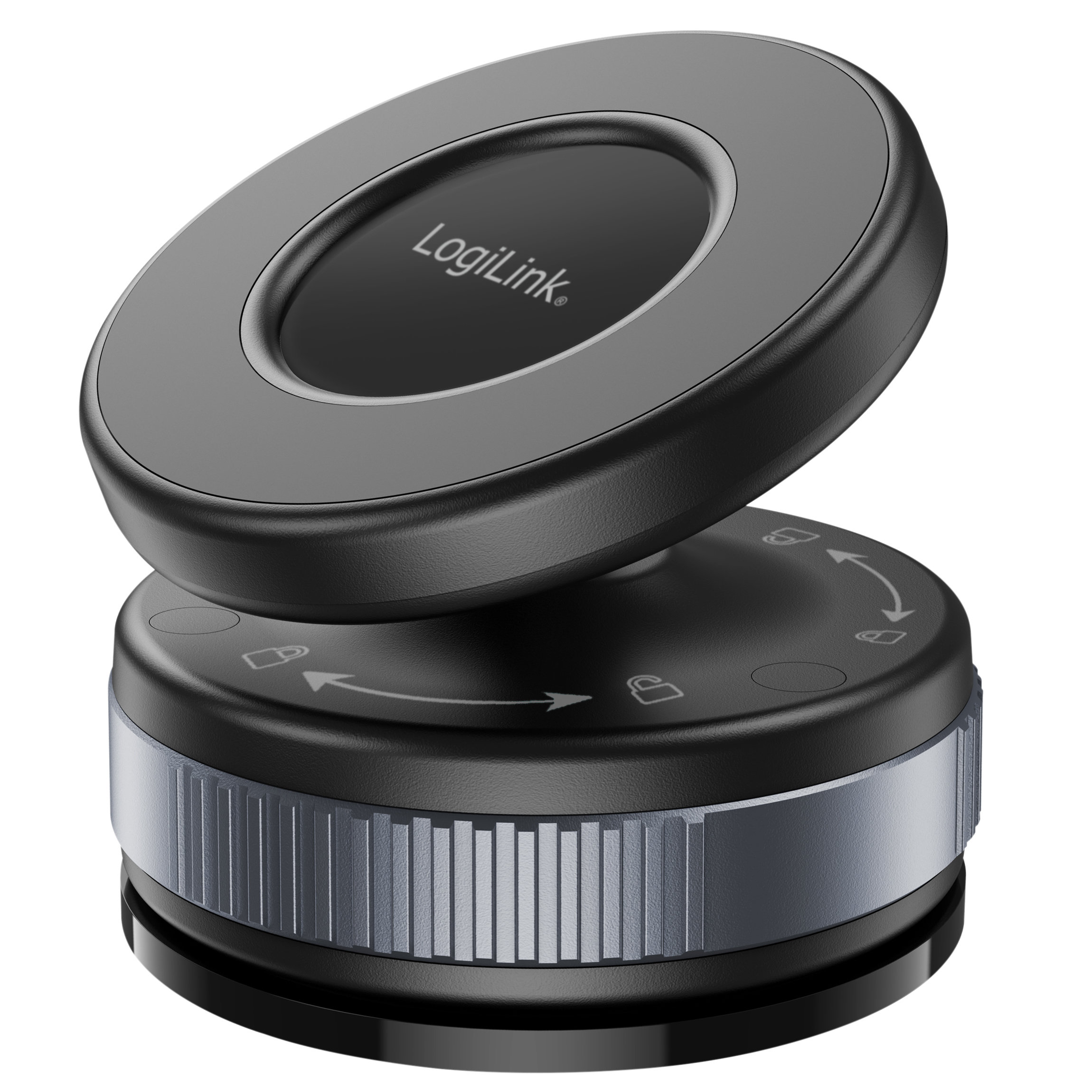 Supporto Magnetico per Smartphone con Chiusura a Rotazione e Ventosa, Nero/Bronzo