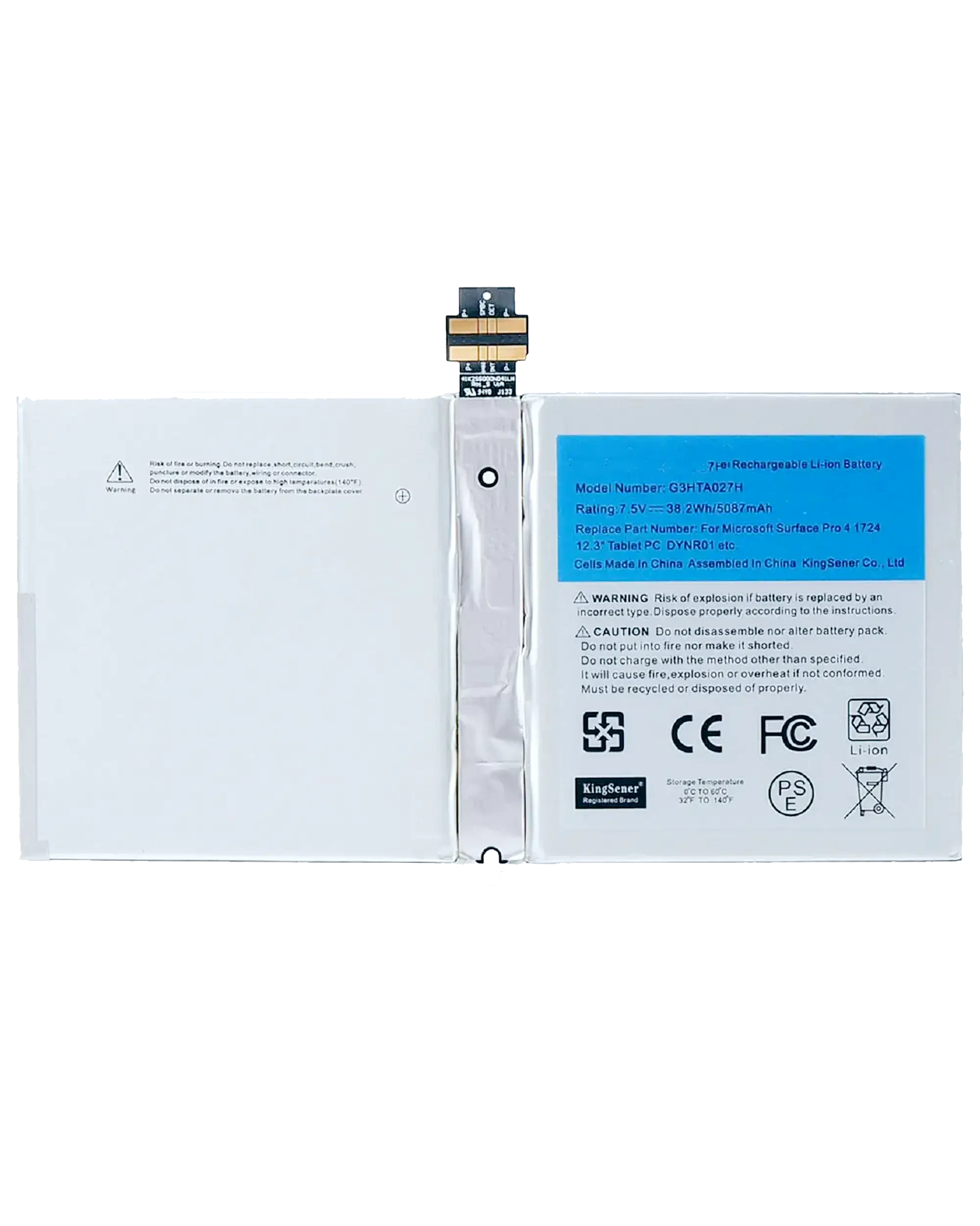 Batteria di ricambio per Microsoft Surface Pro 4 (1724) (G3HTA027H)