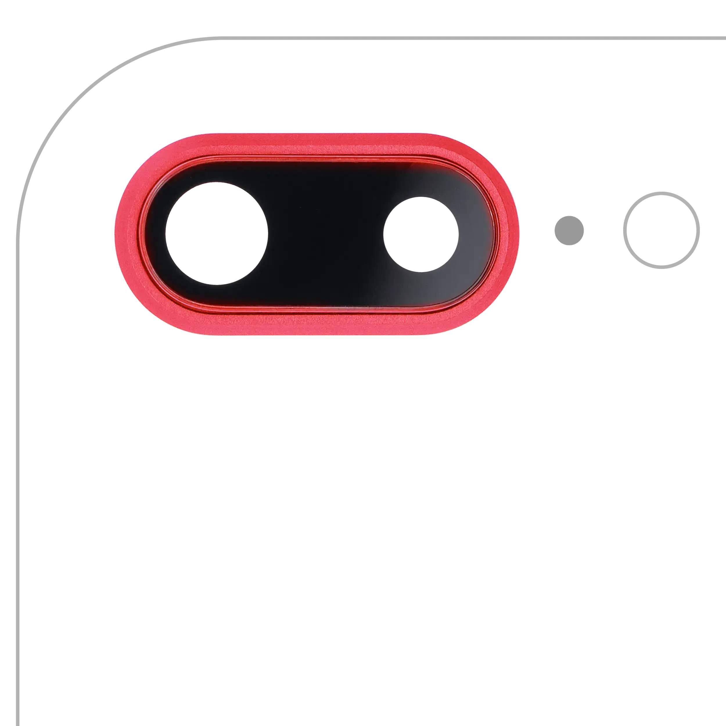Lente fotocamera posteriore con staffa e Cornice per iPhone 8 Plus (Rosso) (10 pezzi)