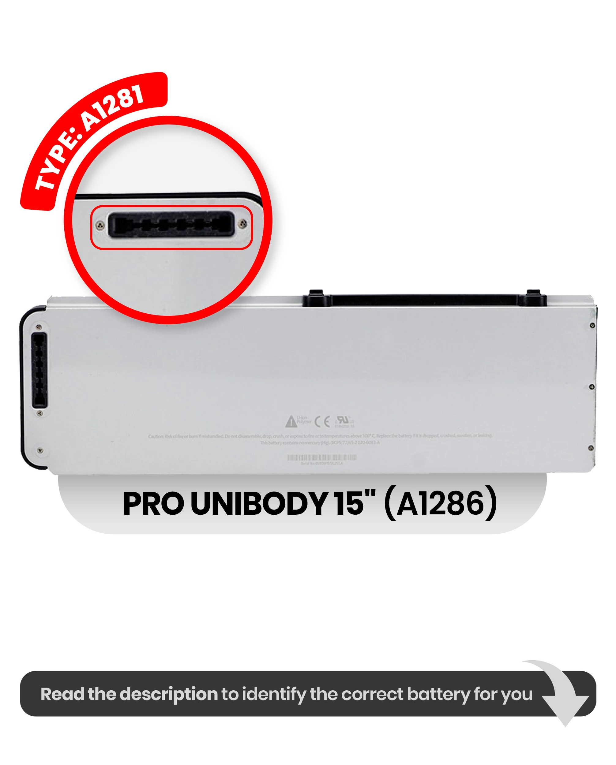 Batteria (A1281) per MacBook Pro 15" A1286 (2008-2009)