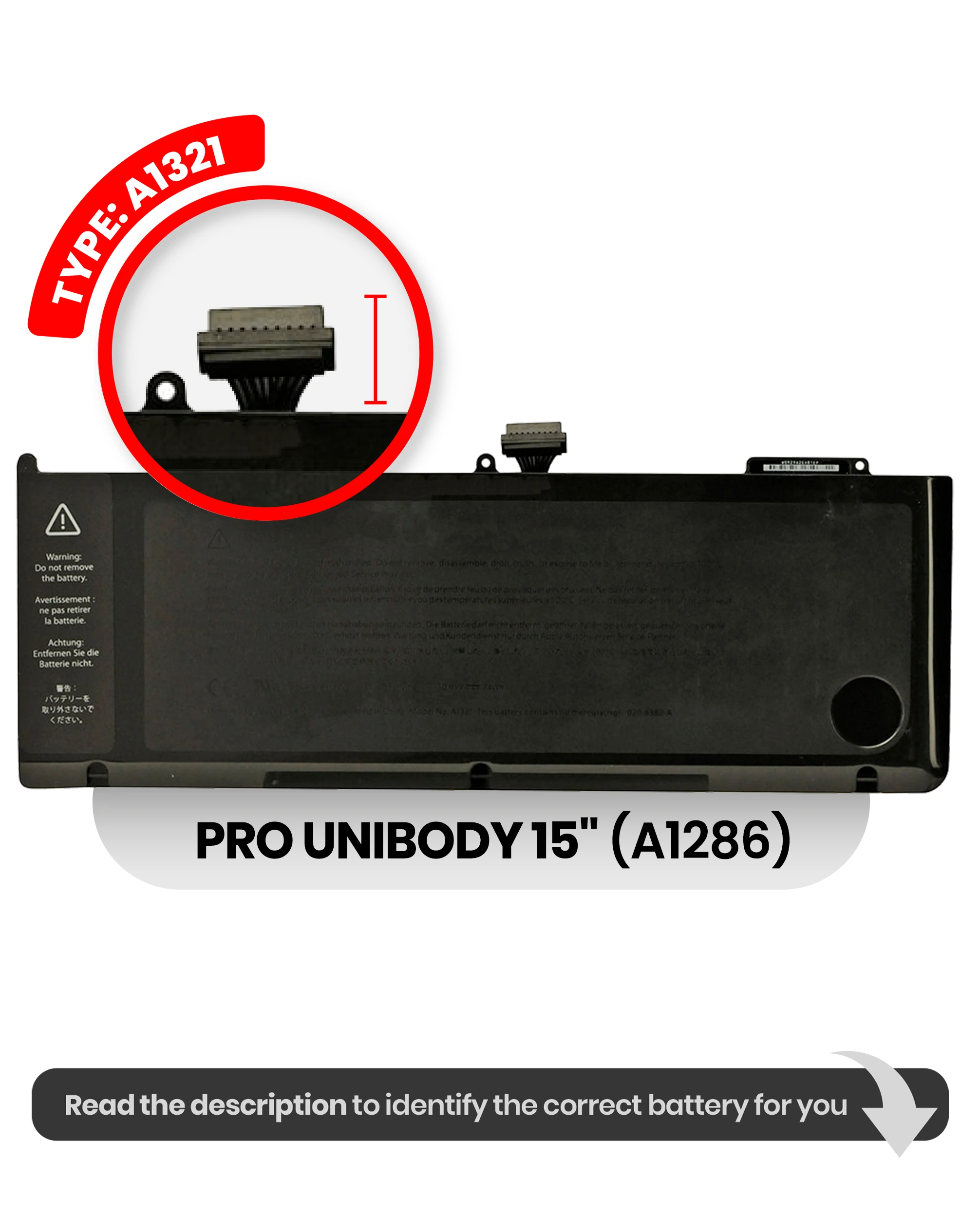 Batteria (A1321) per MacBook Pro 15" A1286 (2009-2010)