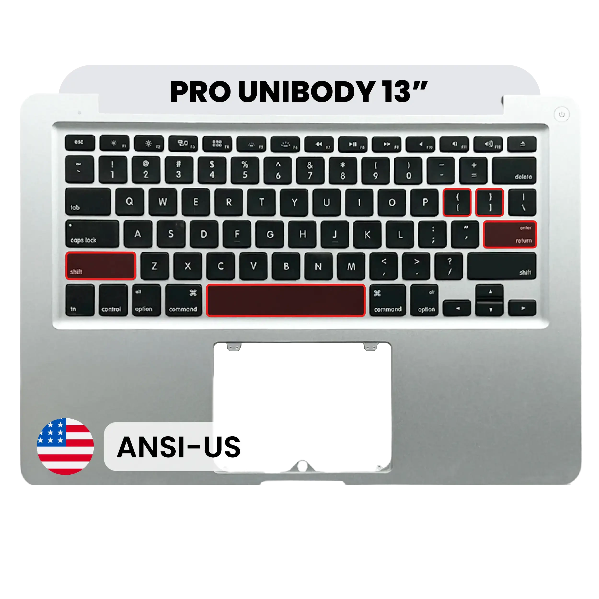 Top Case con tastiera (ANSI US) per MacBook 13" A1278 (2009-2010)
