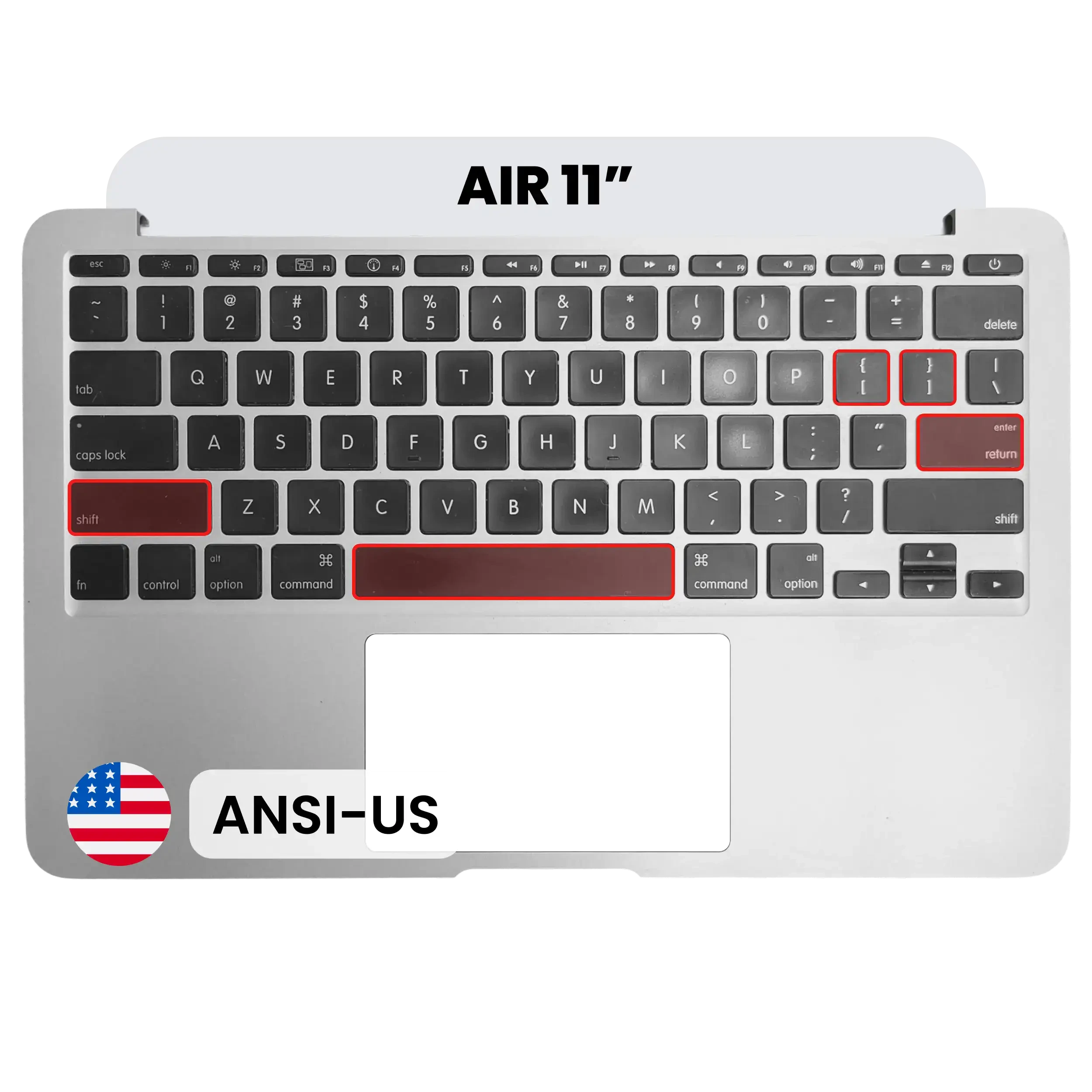 Top Case con Non-Backlit tastiera (ANSI US) per MacBook Air 11" A1370 (2010)